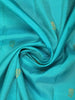 Sky Blue Floral Woven Pure Kanchipuram Silk Saree - Diadem