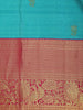 Sky Blue Floral Woven Pure Kanchipuram Silk Saree - Diadem