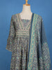 Slate Grey Floral Design  Chandheri Cotton Salwar Suit