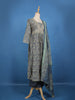 Slate Grey Floral Design  Chandheri Cotton Salwar Suit