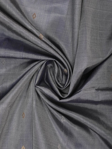 Steel Grey Diamond motifs Zari Woven Soft Silk Saree - Diadem
