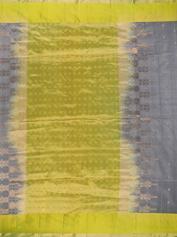 Steel Grey Diamond motifs Zari Woven Soft Silk Saree - Diadem