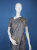 Steel Grey Floral Design Zari Woven Soft Silk Saree - Diadem