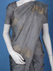 Steel Grey Floral Design Zari Woven Soft Silk Saree - Diadem