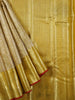 Gold Pure Kanchipuram Bridal Korvai Silk Saree with Zari Flower Motifs & Design Border - Diadem