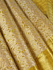 Gold Pure Kanchipuram Bridal Korvai Silk Saree with Zari Flower Motifs & Design Border - Diadem