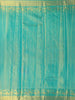 Teal Green Pure Kanchipuram Bridal Silk Saree with Floral Motif & Zari Border - Diadem