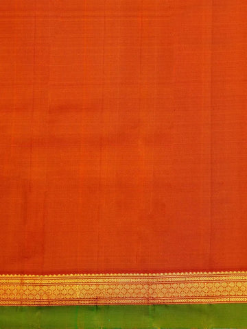 Mustard Yellow Pure Kanchipuram Pattu Saree with Plain Body and Double Color Zari Border - Diadem