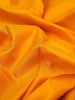 Mustard Yellow Pure Kanchipuram Pattu Saree with Plain Body and Double Color Zari Border - Diadem