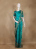Teal Blue Butta Woven Design Semi Banarasi Silk Saree