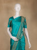 Teal Blue Butta Woven Design Semi Banarasi Silk Saree