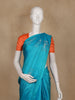 Teal Blue Butta Woven Soft Silk Saree
