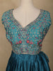 Teal Blue Floral Embroidered Design Chiffon Lehenga