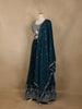 Teal Blue Floral Embroidered Design Georgette Lehenga