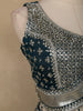 Teal Blue Floral Embroidered Design Georgette Lehenga