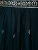 Teal Blue Floral Embroidered Design Georgette Lehenga