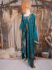 Teal Blue Floral Embroidered Design Tussar Palazzo Suit