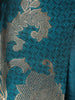 Teal Blue Floral Embroidered Design Tussar Palazzo Suit