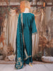 Teal Blue Floral Embroidered Design Tussar Palazzo Suit