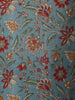Teal Blue Floral Printed Design Cotton Straight Cut Salwar Suit