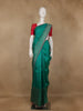 Teal Blue Solid Designed Silk Saree - Diadem