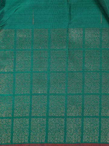 Teal Blue Solid Designed Silk Saree - Diadem