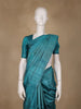Teal Blue Striped Design Pure Tissue Silk Saree - Diadem