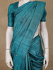Teal Blue Striped Design Pure Tissue Silk Saree - Diadem