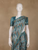 Teal Green Abstract Design Semi Tissue Silk Saree - Diadem