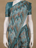 Teal Green Abstract Design Semi Tissue Silk Saree - Diadem