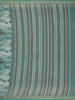 Teal Green Abstract Print Design Linen Cotton Saree - Diadem