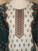 Teal Green And Cream Floral Printed Cotton Salwar Suit with Dupatta - Diadem