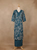 Teal Green Floral Designed Cotton Salwar Suit - Diadem