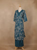 Teal Green Floral Designed Cotton Salwar Suit - Diadem