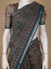 Teal Green Floral Designed Cotton Saree - Diadem