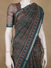 Teal Green Floral Designed Cotton Saree - Diadem