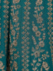 Teal Green Floral Embroidered Design Net Gown