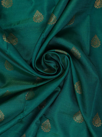 Teal Green Paisley Design Banarasi Silk Saree - Diadem
