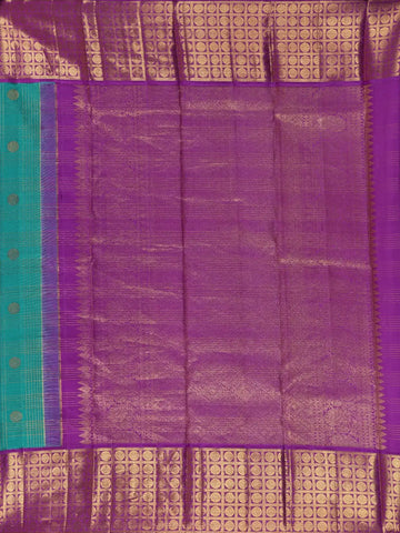 Teal Green Peacock Motif Woven Pure Kanchipuram Silk Saree - Diadem
