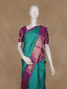 Teal Green Peacock Motif Woven Pure Kanchipuram Silk Saree - Diadem