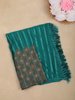 Teal Green Striped Design Georgette Saree With Designer Blouse