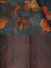Teal Blue Floral Designed Chanderi Cotton Saree - Diadem