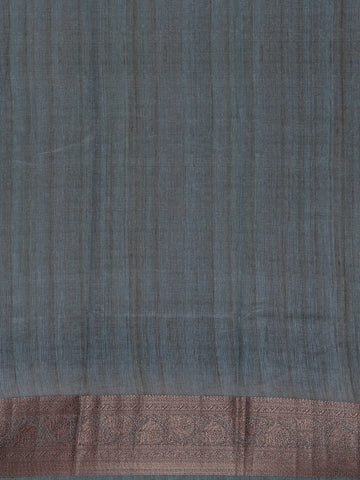 Teal Blue Floral Designed Chanderi Cotton Saree - Diadem