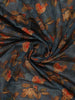 Teal Blue Floral Designed Chanderi Cotton Saree - Diadem