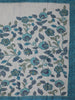 Teal Blue Kalamkari Inspired Floral Printed Cotton Saree - Diadem