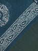 Teal Blue Paisley Circle Motif Printed Cotton Saree - Diadem