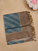 Teal Blue Striped Design Tissue Silk Saree - Diadem