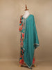 Teal Green Sequins Design Floral Print Tussar Silk Plazzo Salwar - Diadem