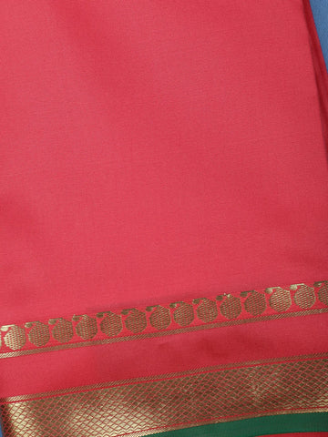 Tomato Red with a Gold Zari Border Soft Silk Saree - Diadem