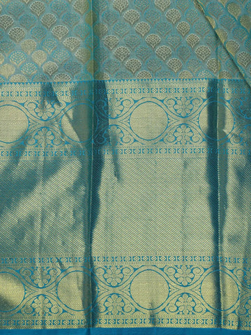Sky Blue Butta Woven Pure Kanchipuram Silk Saree - Diadem